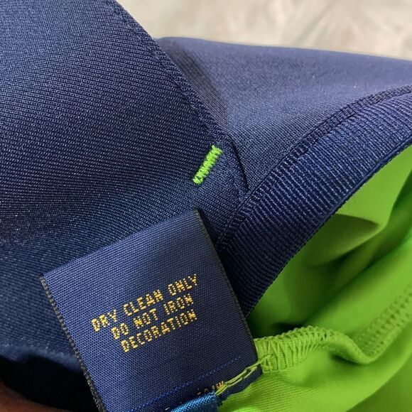 POLO GOLF RALPH LAUREN skort lime green built in shorts & trim pockets side zip - Picture 9 of 12